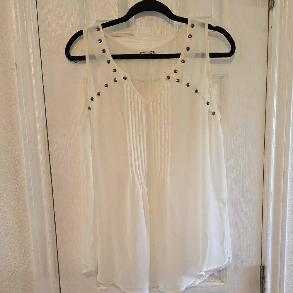 Eyeshadow White Studded Blouse